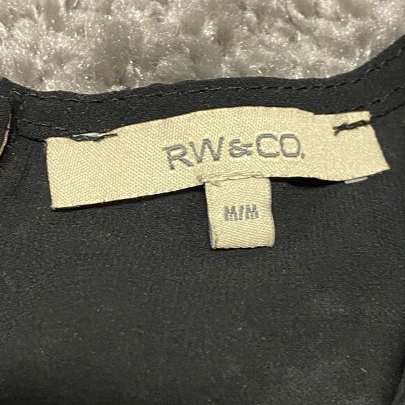 RW&CO | Sheer Black Button Back Blouse - Picture 3 of 4